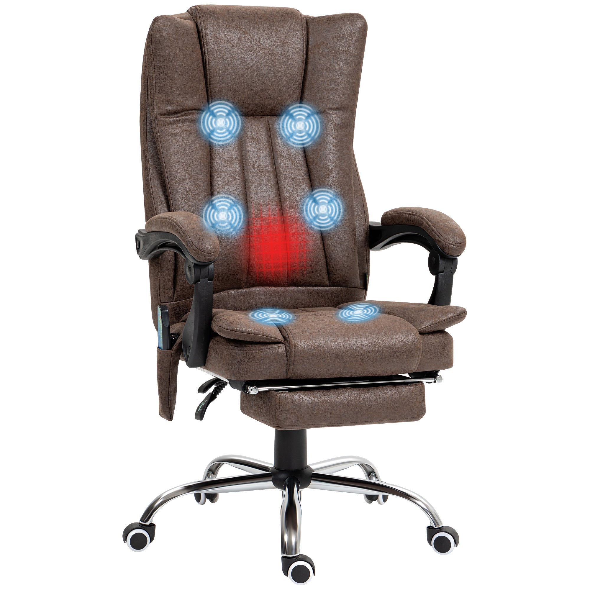 Vinsetto High Back Office Chair with Vibration Massage and Heat offers comfort with its plush design and soothing features.