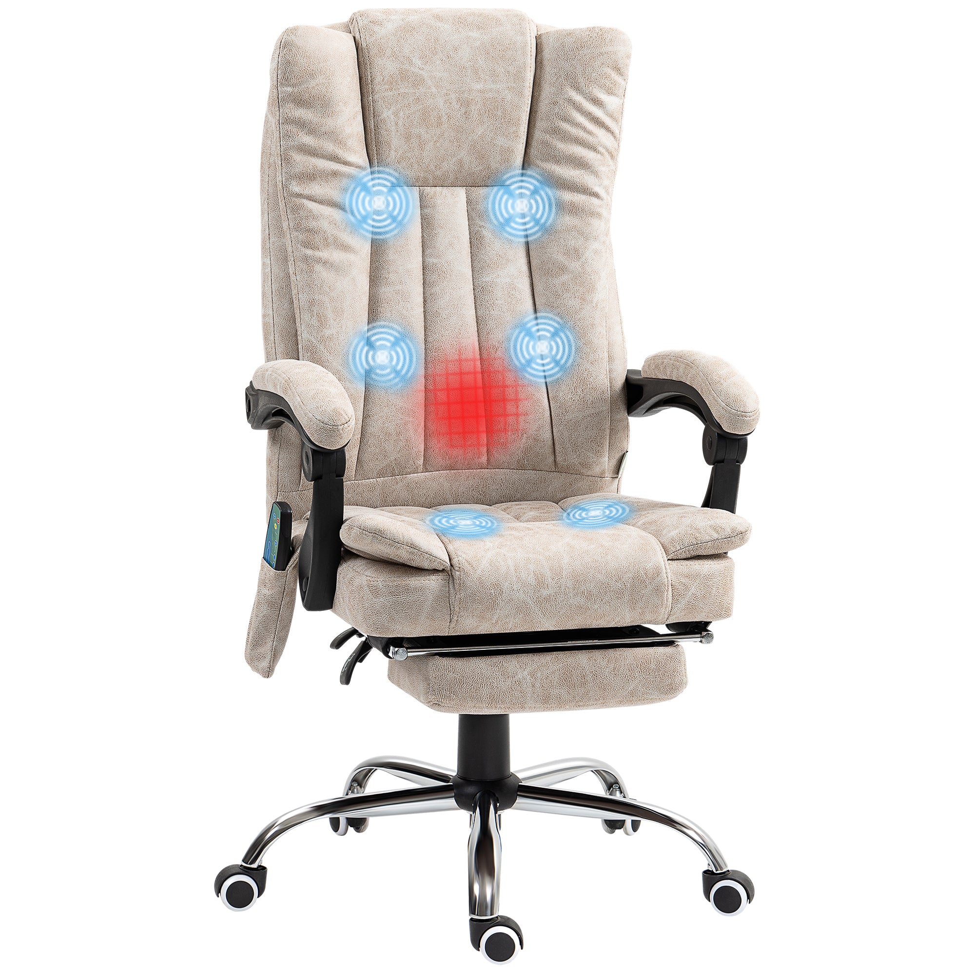 Enhance comfort with the Vinsetto High Back Office Chair with Vibration Massage and Heat, featuring plush padding.