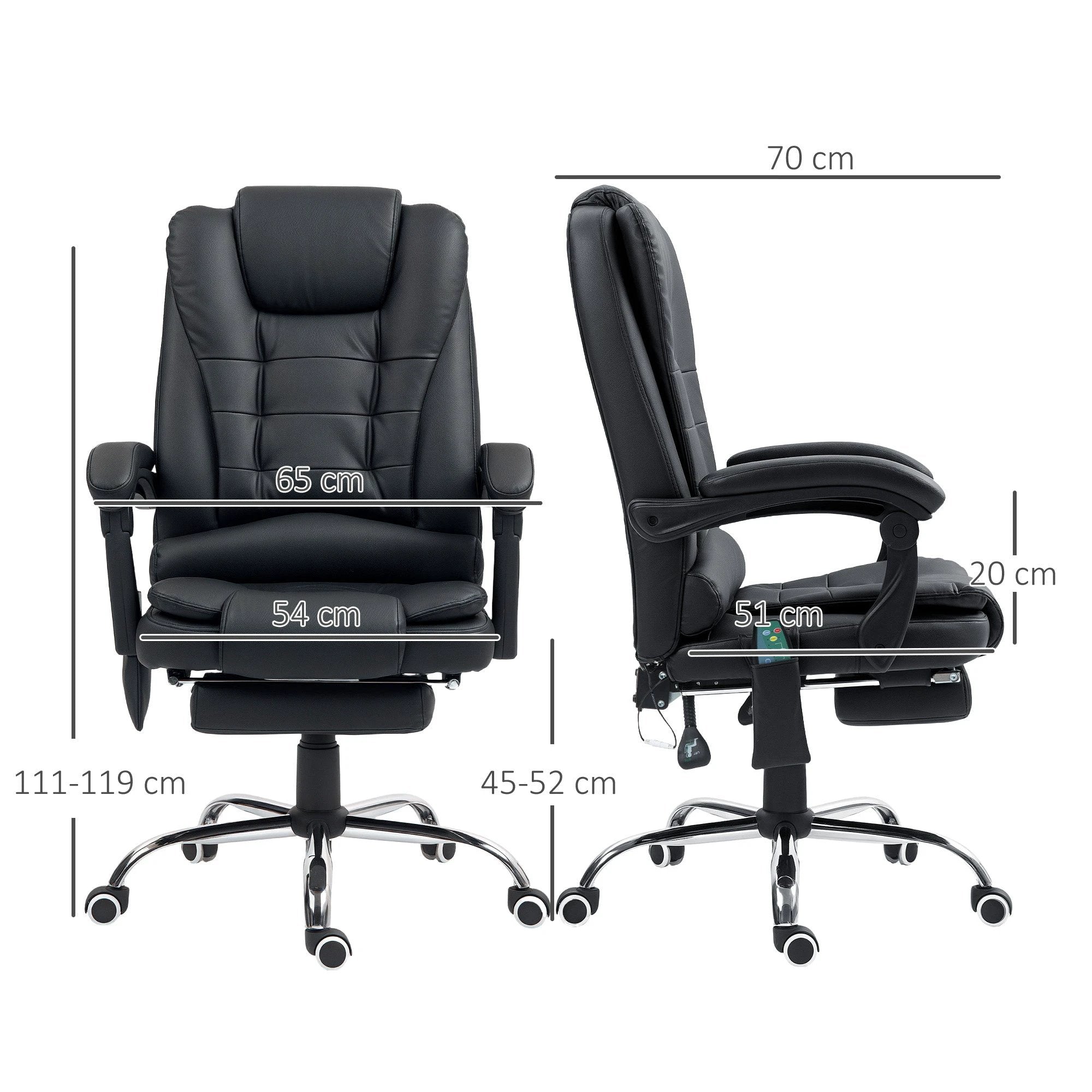 Vinsetto Ergonomic Heated 6 Points Vibration Massage Office Chair Black by Vinsetto