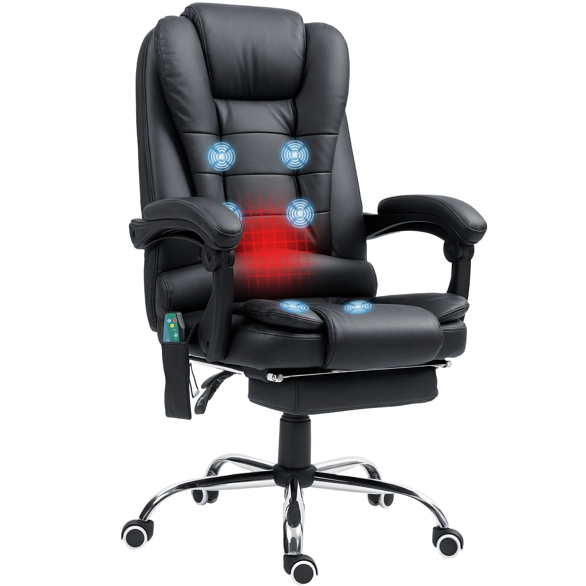 Vinsetto Vinsetto Ergonomic Heated 6 Points Vibration Massage Office Chair Black - Office Chair