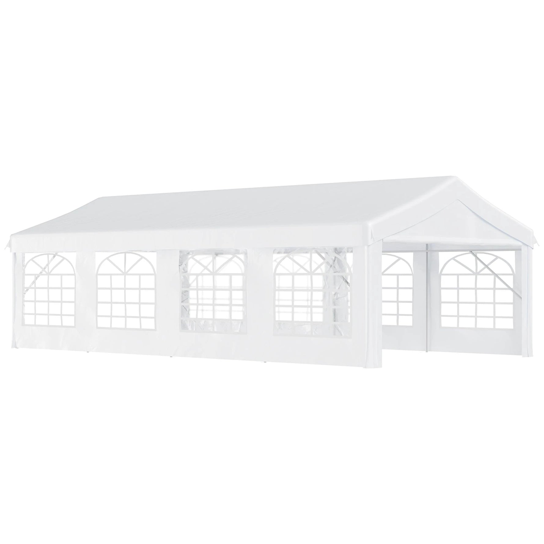 Unbranded 8m Gazebo Garden Marquee Canopy Party Carport Shelter White Outsunny - Gazebos