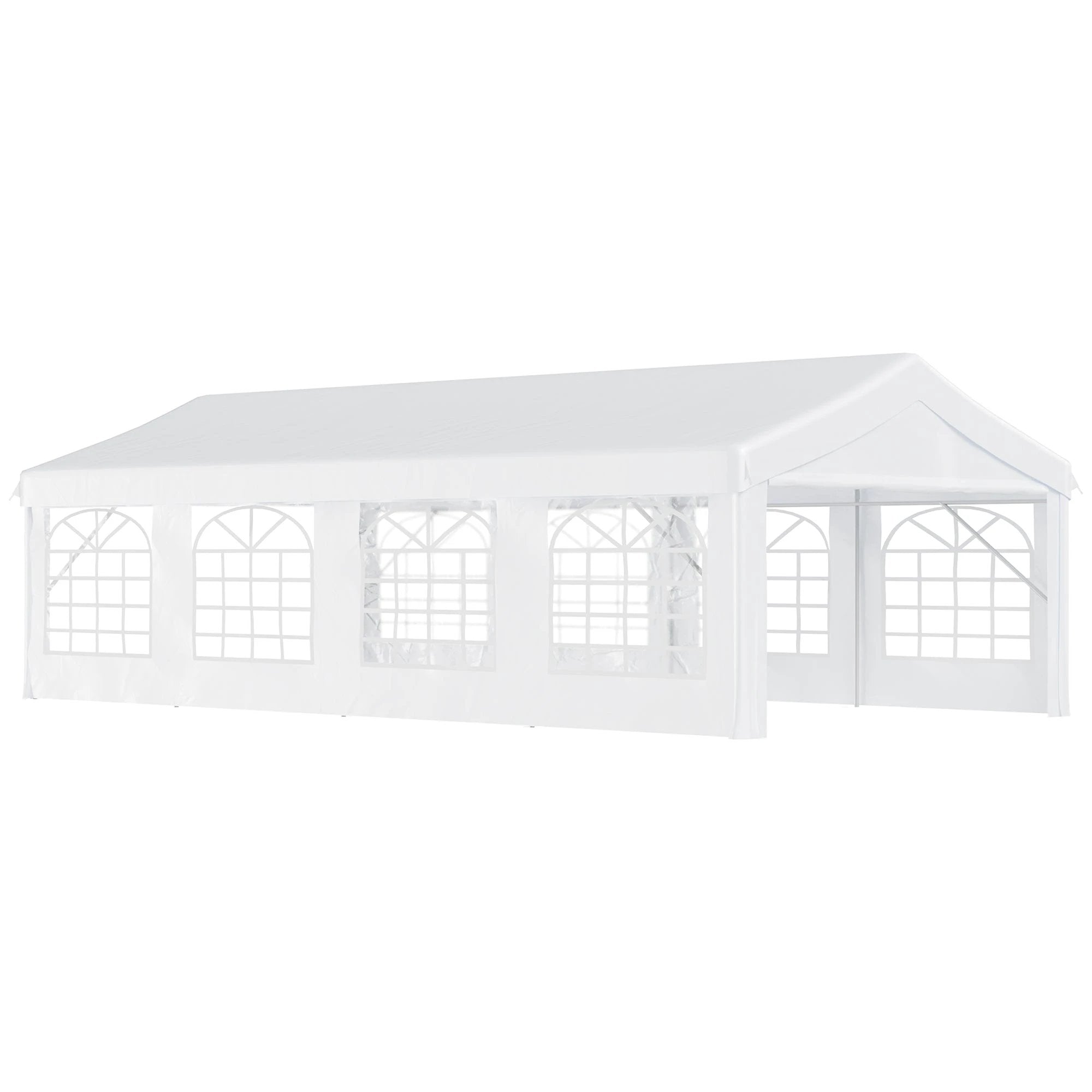 Unbranded 8m Gazebo Garden Marquee Canopy Party Carport Shelter White Outsunny - Gazebos