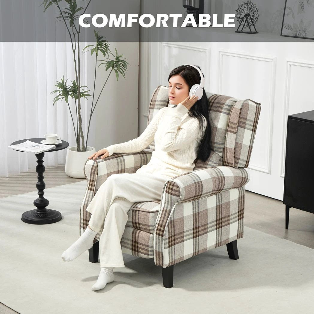 HOMCOM HOMCOM Recliner Chair for Living Room Wingback Chair with Padded Armrest - Recliner