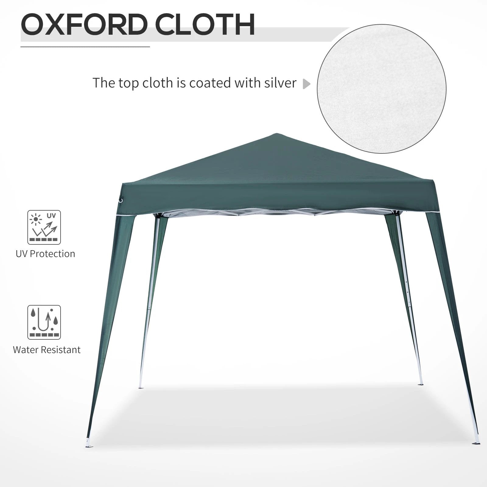 Garden Pop up Gazebo Tent Party Water-resistant 2.5 x 2.5M Green Outsunny by Unbranded