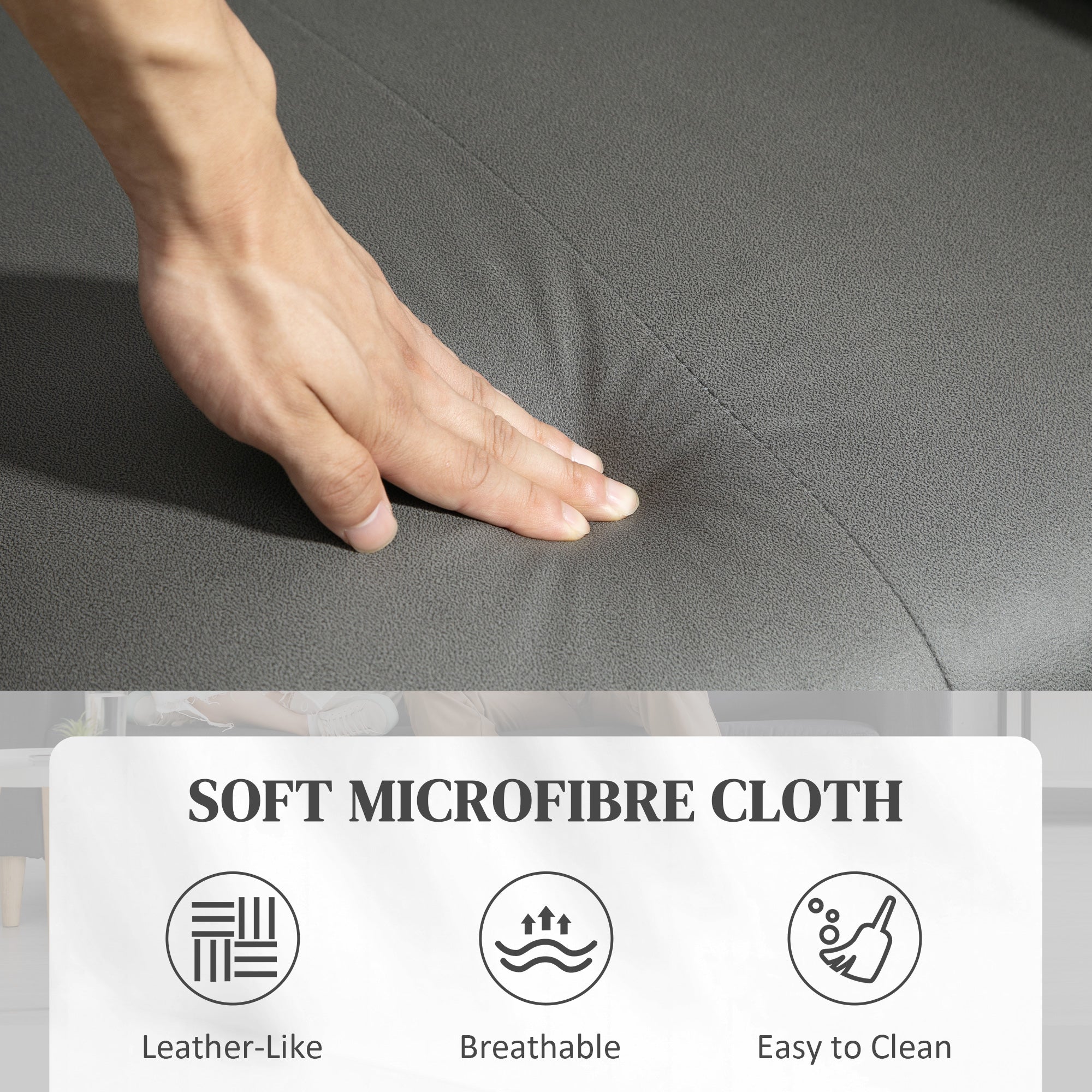 HOMCOM Recliner Armchair with Spring Cushion Adjustable Leg Rest Light Grey - Home Symphony