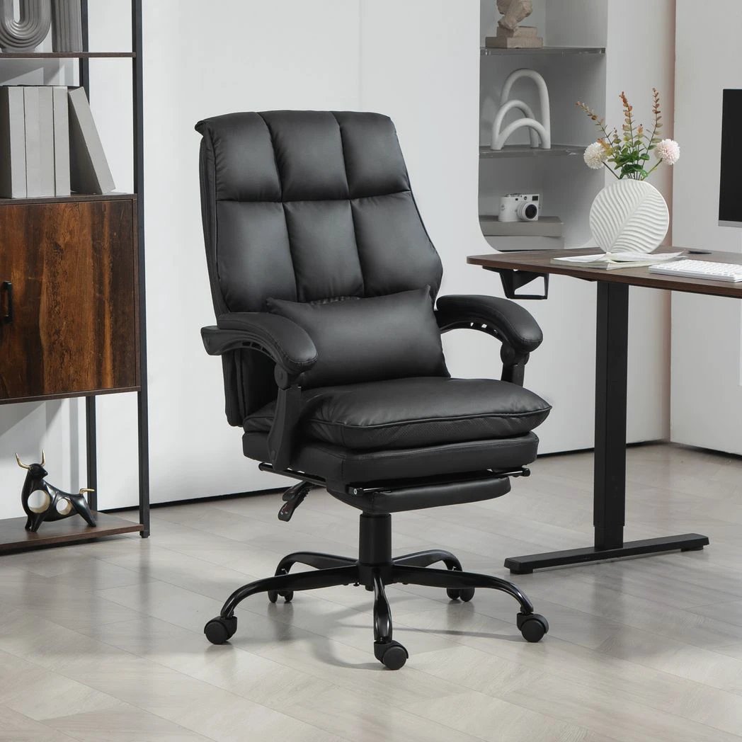 HOMCOM HOMCOM Executive Office Chair, PU Leather Desk Chair with Armrests -