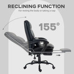 HOMCOM Executive Office Chair, PU Leather Desk Chair with Armrests by HOMCOM