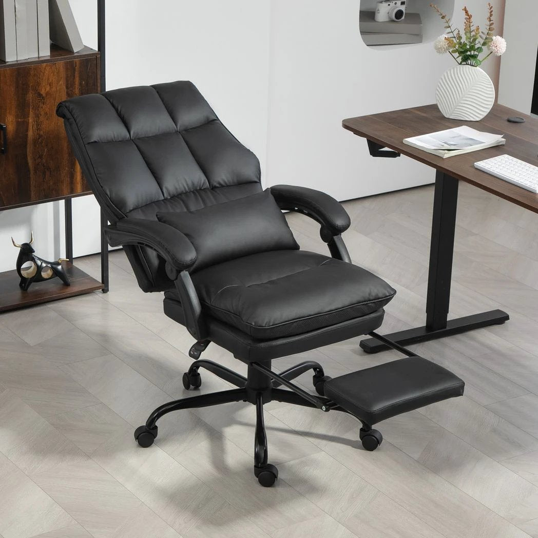 HOMCOM HOMCOM Executive Office Chair, PU Leather Desk Chair with Armrests -