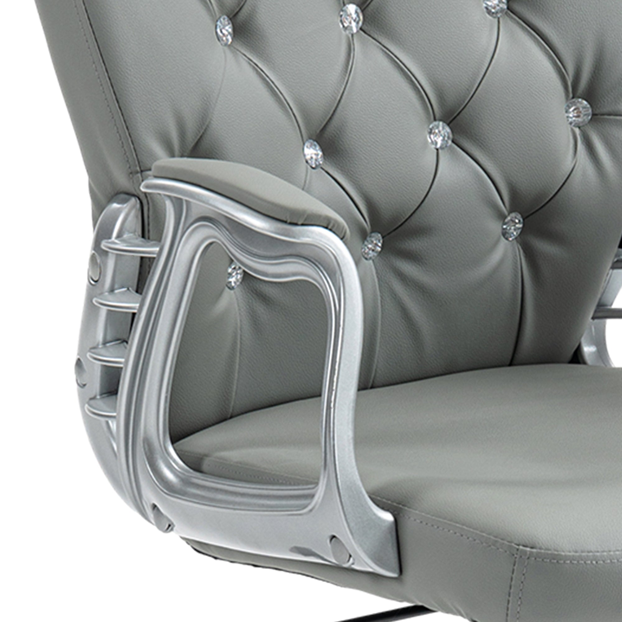 Stylish Vinsetto Office Chair PU Diamante Padded Ergonomic 360° Swivel adds glam and comfort to any workspace.