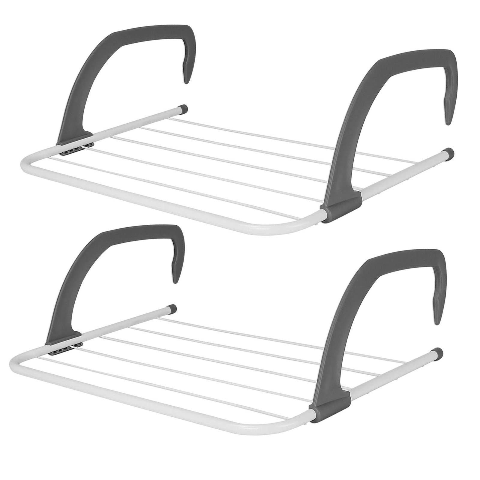 Grey Over Radiator Clothes Airer 2-Pack 5Bar Home