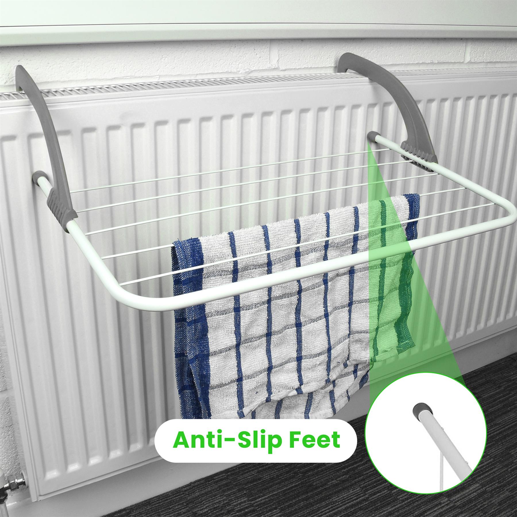 Grey Over Radiator Clothes Airer 2-Pack 5Bar Home