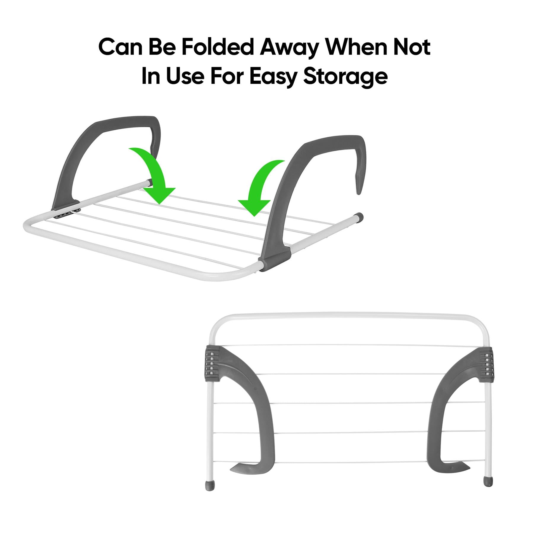 Grey Over Radiator Clothes Airer 2-Pack 5Bar Home