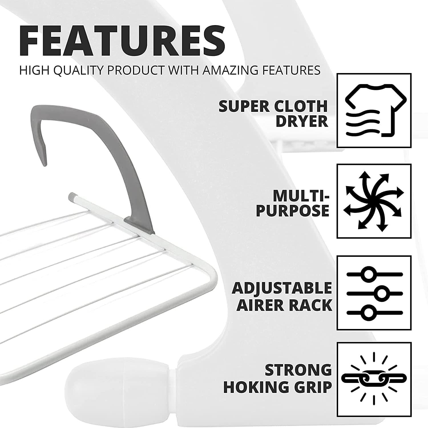 Sturdy Radiator Airer 5 Arm Adjustable Laundry