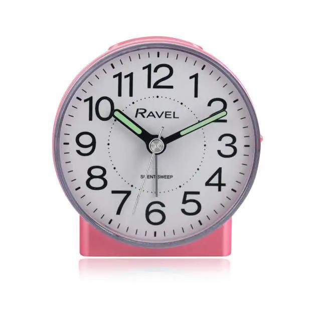 Ravel Ravel Round Mid Sized Bedside Quartz Alarm Clock - Pink RC039.5 - Clock