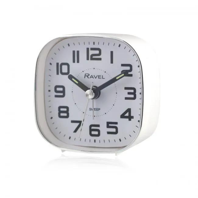 Ravel Ravel Petite Bedside Quartz Alarm Clock - White RC038.4 - Clock
