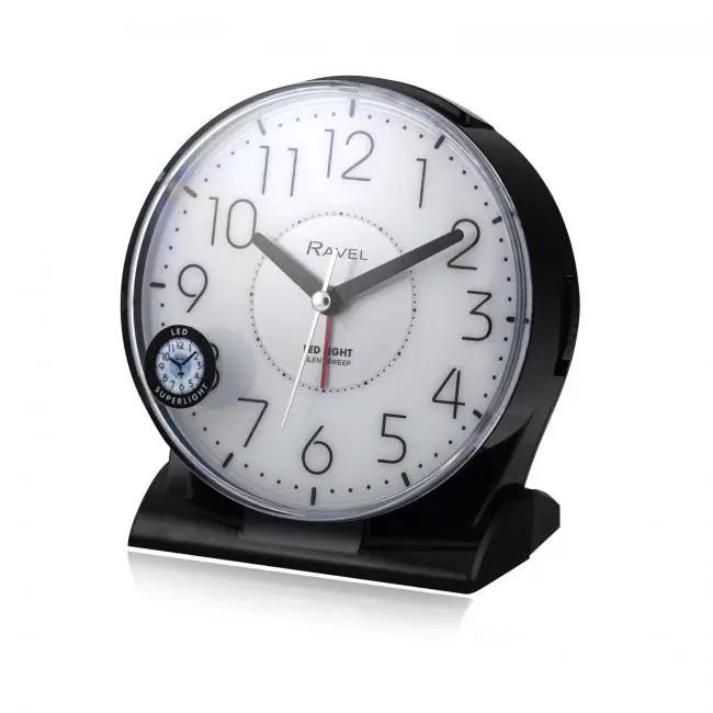 Ravel Ravel Large Contemporary Bedside / Mantel Quartz Alarm Clock - Black RC036.3 - Clock