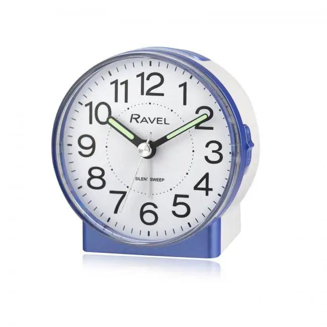 Ravel Ravel Round Mid Sized Bedside Quartz Blue Alarm Clock RC039.6 - Clock