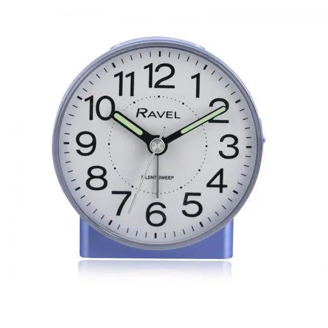 Ravel Ravel Round Mid Sized Bedside Quartz Blue Alarm Clock RC039.6 - Clock