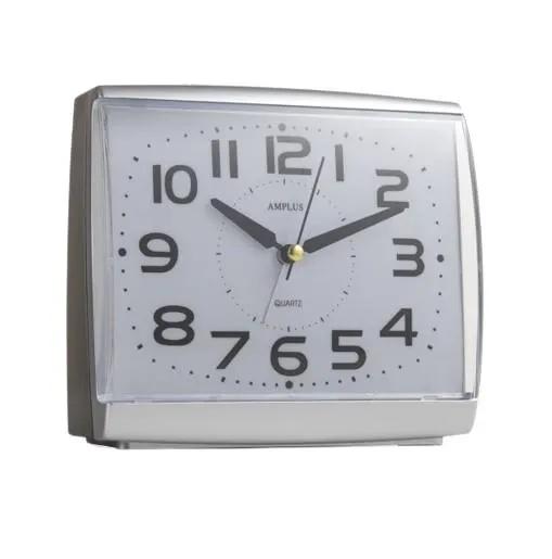 Amplus Amplus Large Numbers Dial With Silent Sweep Light Snooze Silver Alarm Clock PT175 - Clock