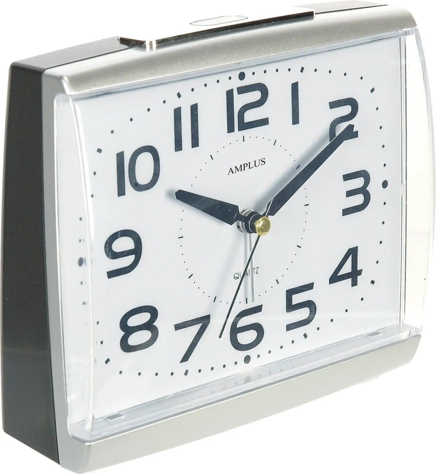 Amplus Amplus Large Numbers Dial With Silent Sweep Light Snooze Silver Alarm Clock PT175 - Clock