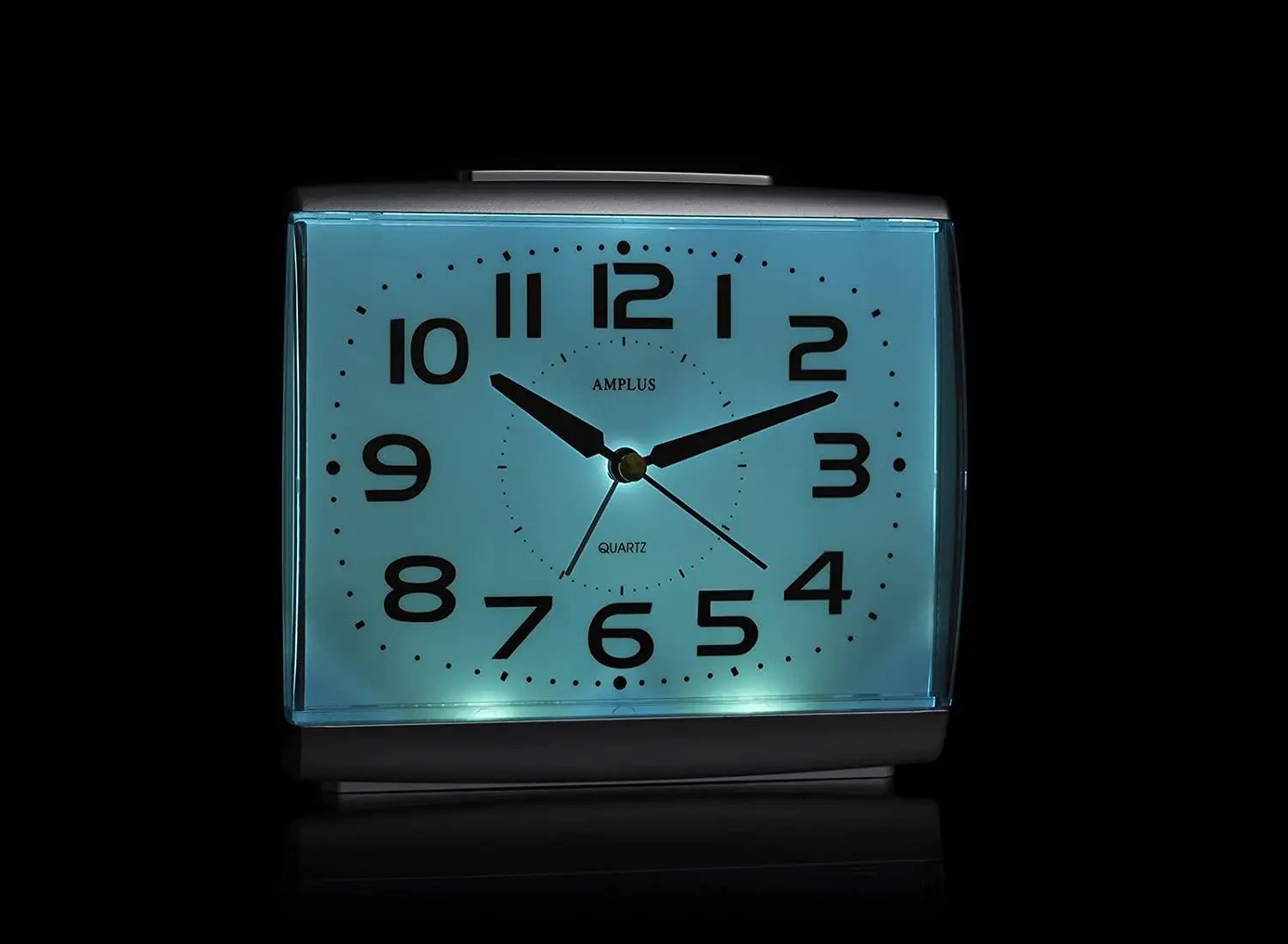 Amplus Amplus Large Numbers Dial With Silent Sweep Light Snooze Silver Alarm Clock PT175 - Clock