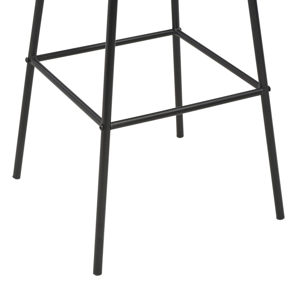 VidaXL Bar Stools 4 Pcs Black Pinewood Seats For Kitchen with black powder-coated steel legs.