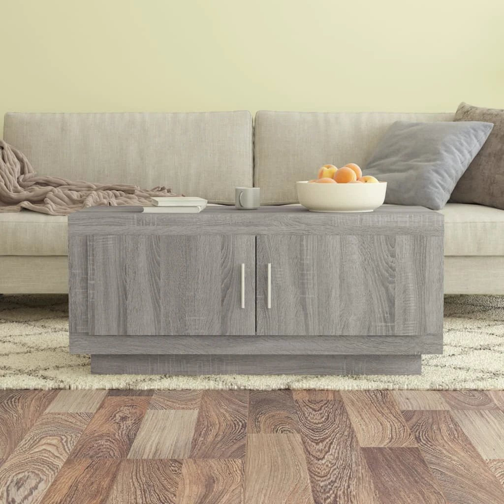 vidaXL vidaXL Coffee Table 102x50x45 cm Smoked Oak Finish Engineered Wood For Living Room Decor - Coffee Table