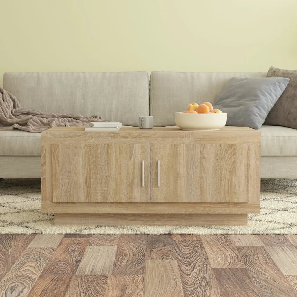 vidaXL vidaXL Coffee Table 102x50x45 cm Smoked Oak Finish Engineered Wood For Living Room Decor - Coffee Table