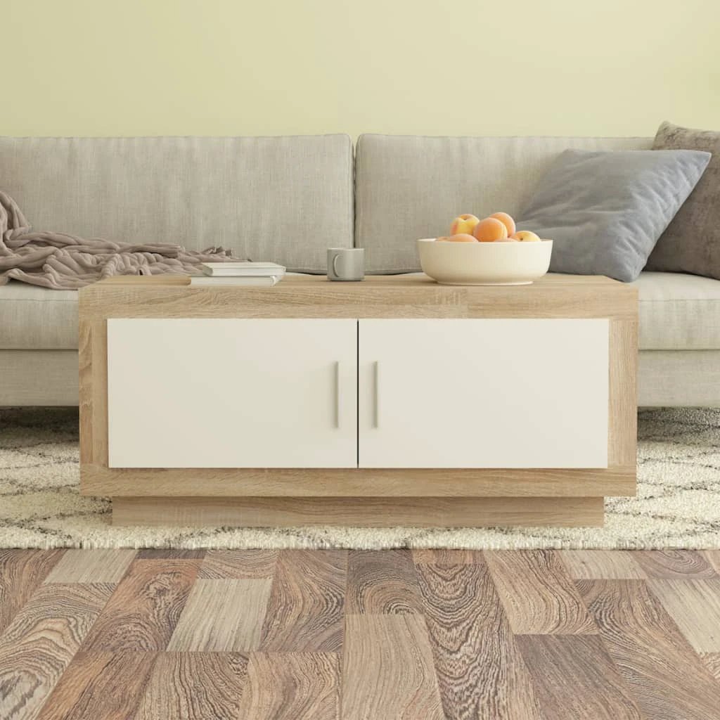 vidaXL vidaXL Coffee Table 102x50x45 cm Smoked Oak Finish Engineered Wood For Living Room Decor - Coffee Table