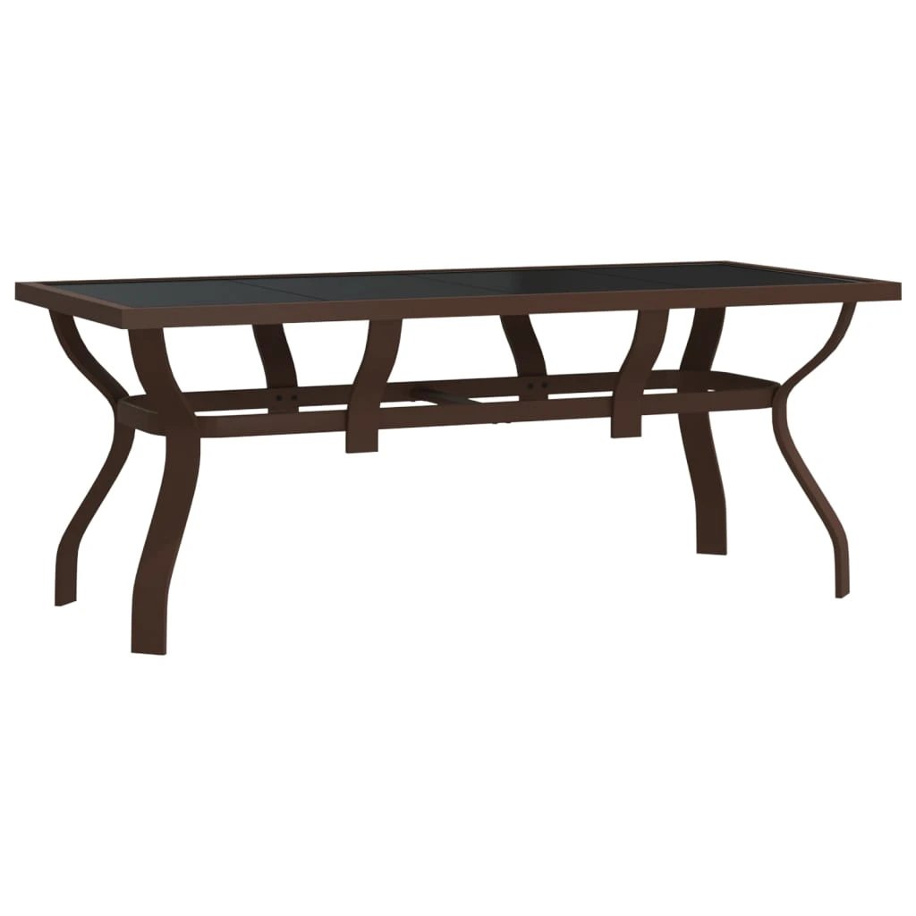 vidaXL vidaXL Garden Table Black 140x70x70 cm Steel and Glass - Garden Table