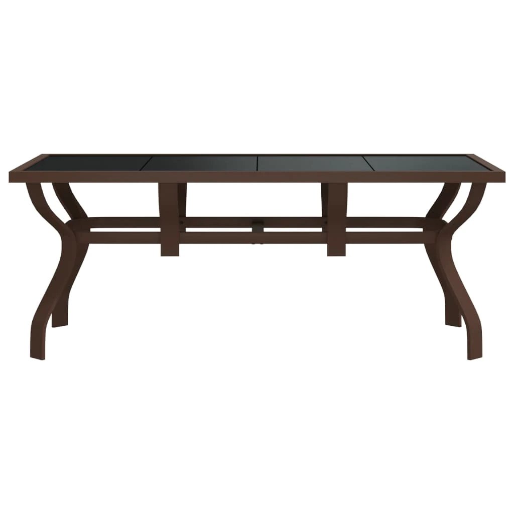 vidaXL vidaXL Garden Table Black 140x70x70 cm Steel and Glass - Garden Table