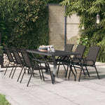 vidaXL vidaXL Garden Table Black 140x70x70 cm Steel and Glass - Garden Table