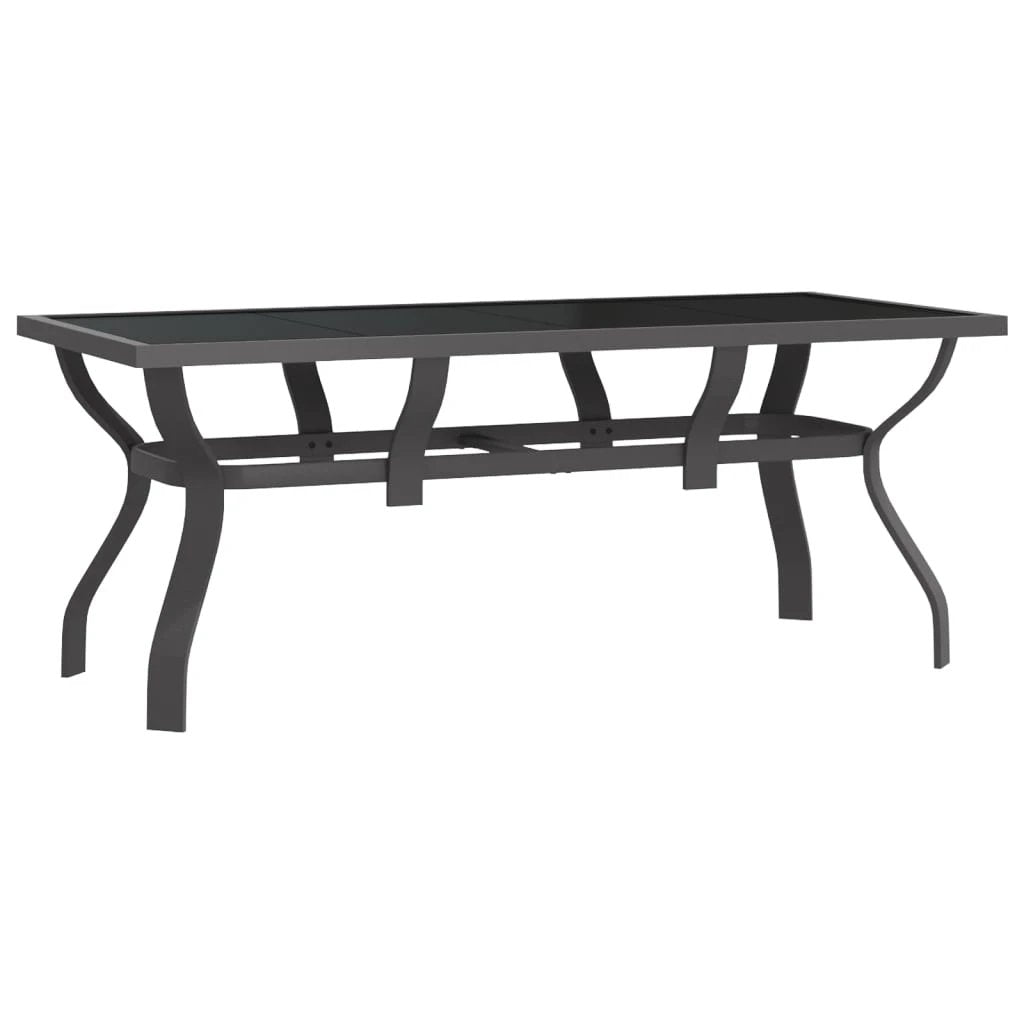 vidaXL vidaXL Garden Table Black 140x70x70 cm Steel and Glass - Garden Table