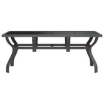 vidaXL vidaXL Garden Table Black 140x70x70 cm Steel and Glass - Garden Table