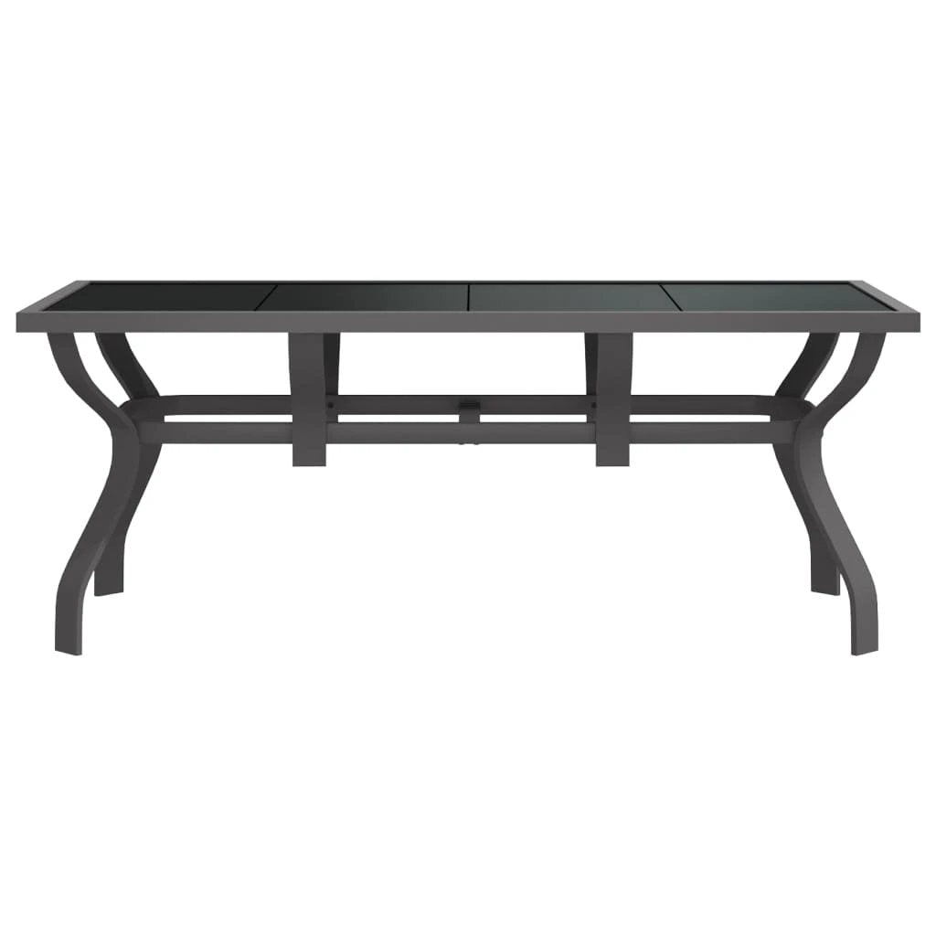 vidaXL vidaXL Garden Table Black 140x70x70 cm Steel and Glass - Garden Table