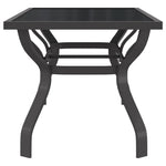 vidaXL vidaXL Garden Table Black 140x70x70 cm Steel and Glass - Garden Table