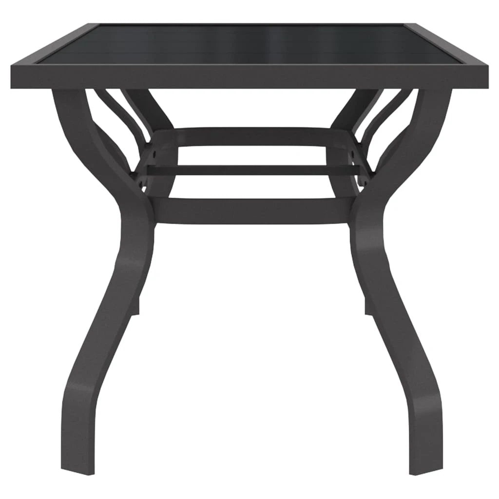 vidaXL vidaXL Garden Table Black 140x70x70 cm Steel and Glass - Garden Table