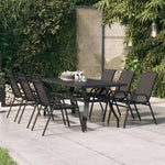vidaXL vidaXL Garden Table Black 140x70x70 cm Steel and Glass - Garden Table