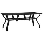 vidaXL vidaXL Garden Table Black 140x70x70 cm Steel and Glass - Garden Table