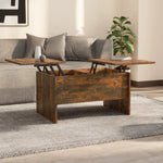 vidaXL VidaXL Coffee Table 80x50x42.5 Cm Smoked Oak Lift Top Storage Engineered Wood Living Room Decor - Coffee Table