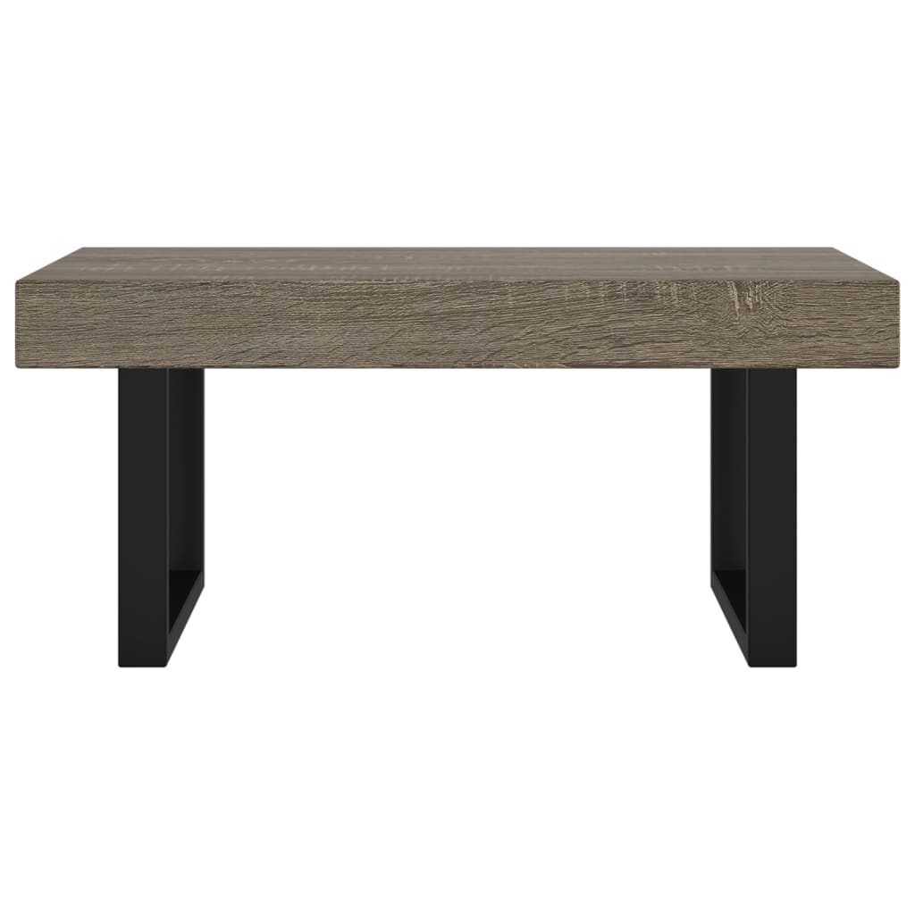 Modern Coffee Table 90x45x40 Cm MDF Top In Grey And Black With Iron Frame For Living Room - vidaXL - Home Symphony