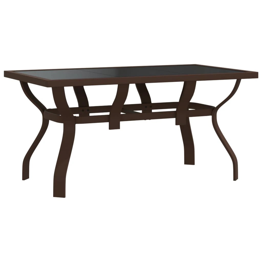 vidaXL Garden Table Black 140x70x70 cm Steel and Glass by vidaXL