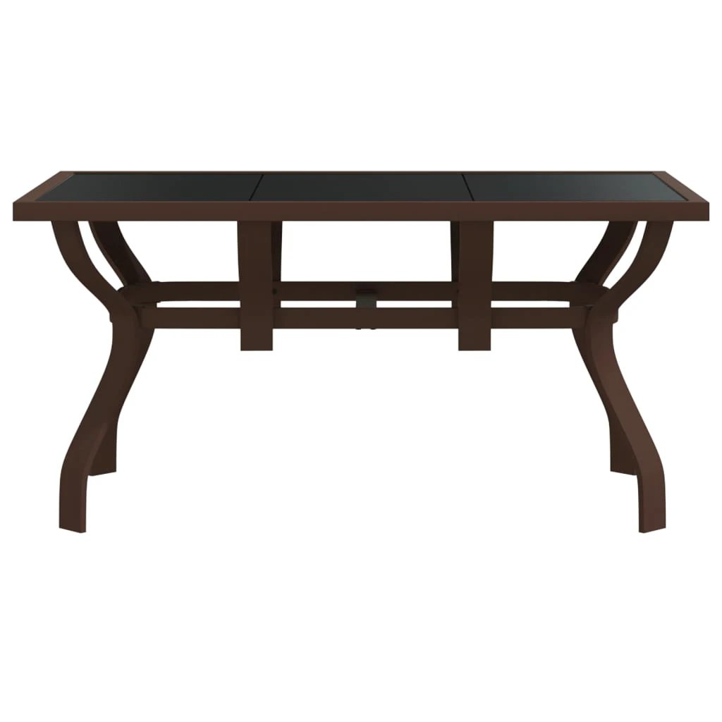 vidaXL Garden Table Black 140x70x70 cm Steel and Glass by vidaXL