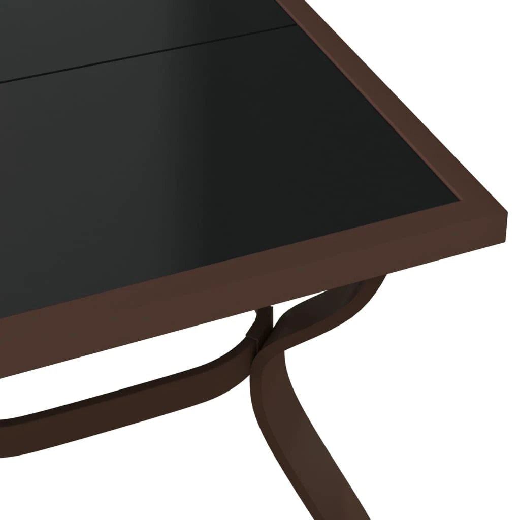 vidaXL Garden Table Black 140x70x70 cm Steel and Glass by vidaXL