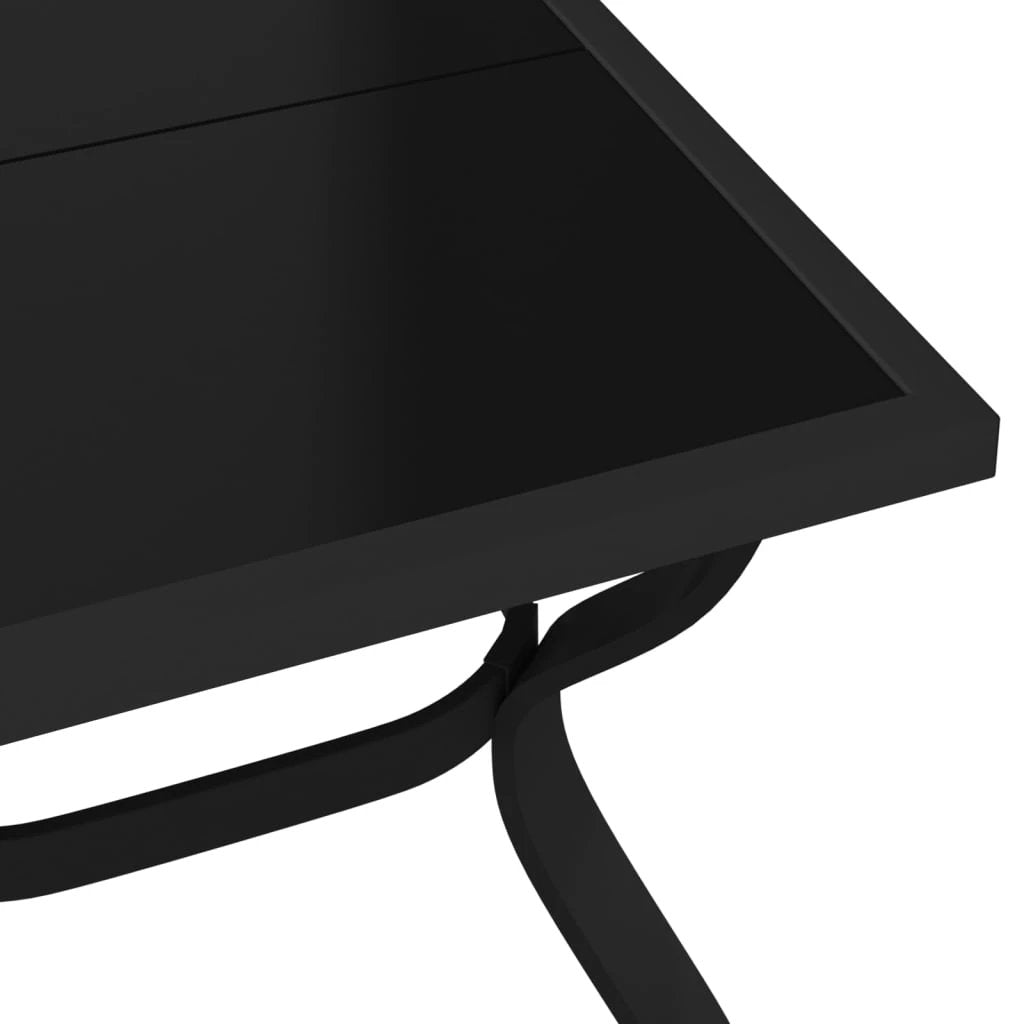 vidaXL Garden Table Black 140x70x70 cm Steel and Glass by vidaXL