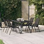 vidaXL Garden Table Black 140x70x70 cm Steel and Glass by vidaXL