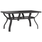 vidaXL Garden Table Black 140x70x70 cm Steel and Glass by vidaXL