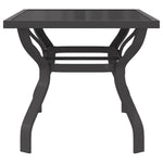 vidaXL Garden Table Black 140x70x70 cm Steel and Glass by vidaXL