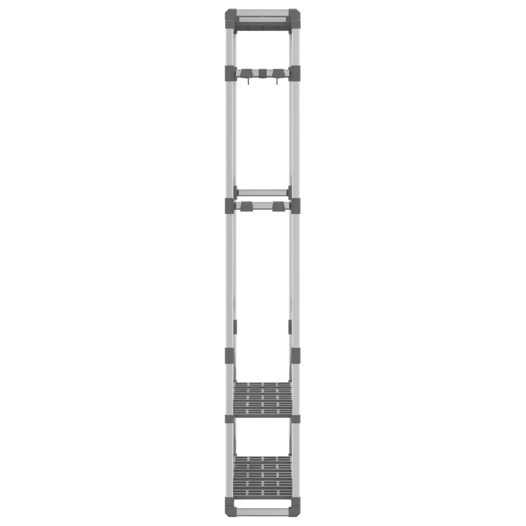 Premium Aluminium 3 Tier Clothes Rack 59x29x192 Cm With Hanging Rail And 3 Shelves For Home Use - vidaXL - Home Symphony