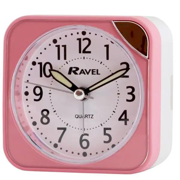 Ravel Ravel Small Square Quartz Travel Alarm Clock - Pink RC001.2 - Clock
